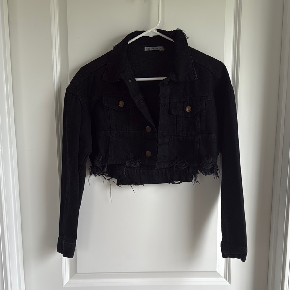 Carmar Black Cropped Jean Jacket